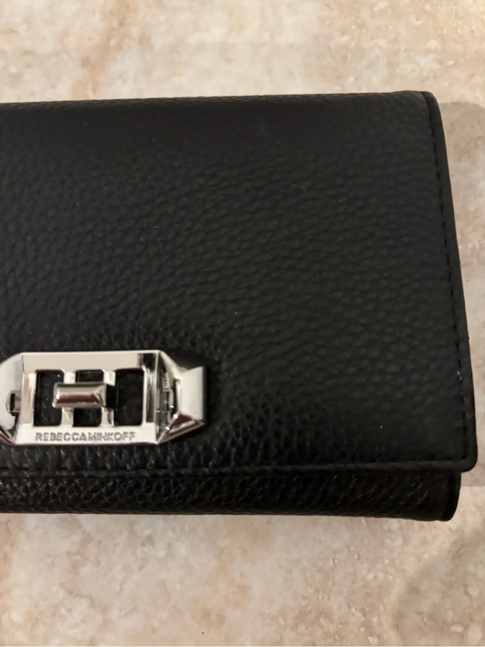 Rebecca Minkoff Black Leather Wristlet Wallet iphone case